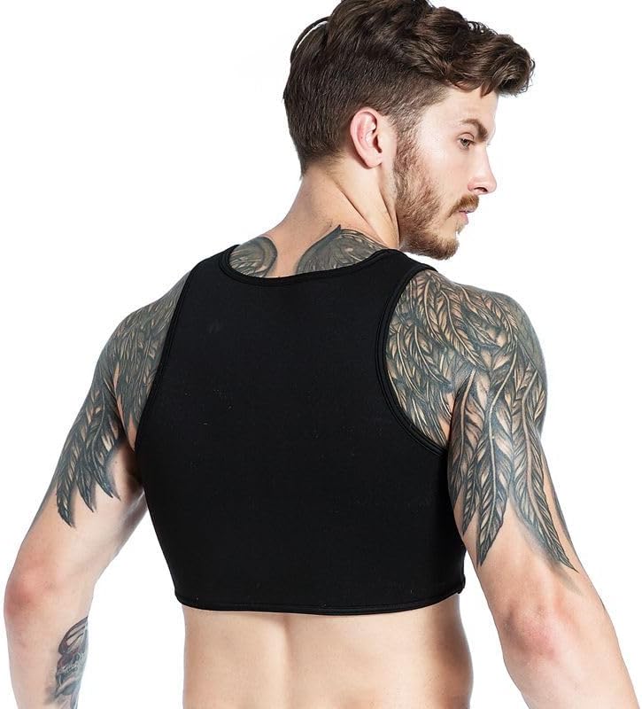 JOCKMAIL Men's Neoprene Brace Vest Chest Support Strap Fitness Gym Sports Bra Vest Mens Chest Compression Vest - Image 1